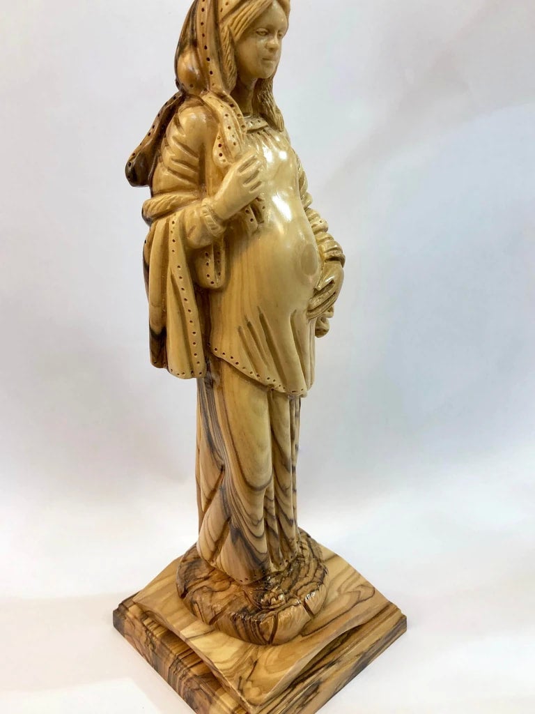Pregnant Virgin Mary Olive Wood, image size:768x1024